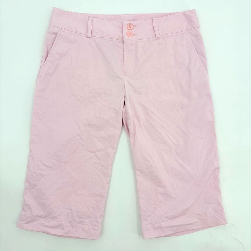 Lacoste Bermuda Shorts Womens 36 Pink Chino Preppy Tennis Golf Vacation Travel